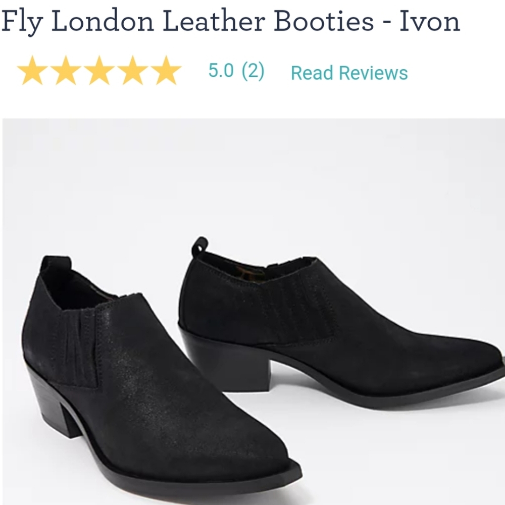 Fly London Black leather booties